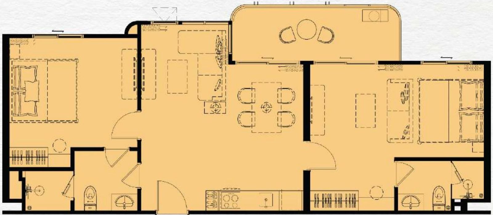 2 Bedroom — Standard floor plan